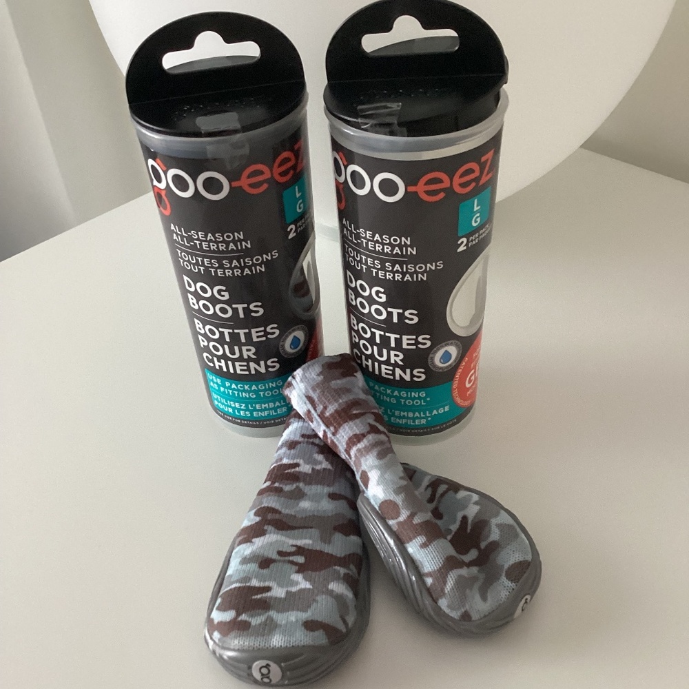 COPY - Goo-eez Dog Boots - Camo/Grey - Large - Set of 4 -  BNIP